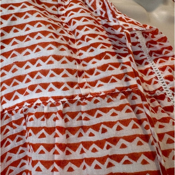 Roller Rabbit Tunic Coverup Josephine with Tassels Orange White Size large - Picture 4 of 9
